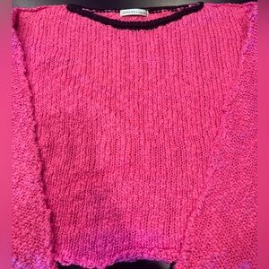 Zenana Pink Knit Sweater w/ Black Trim NWT Cotton Blend Spring Sweater S M L